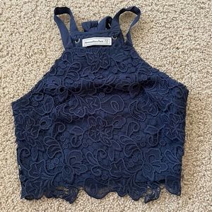 Blue lace Abercrombie and Fitch crop top
